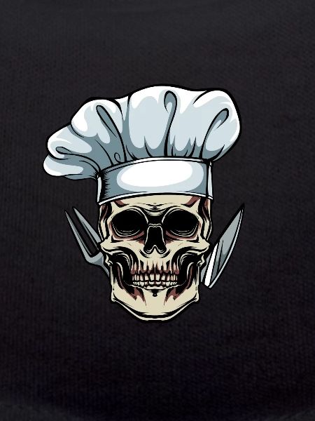 Skull chef cooking chef