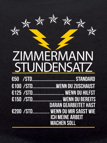Zimmermann Stundensatz