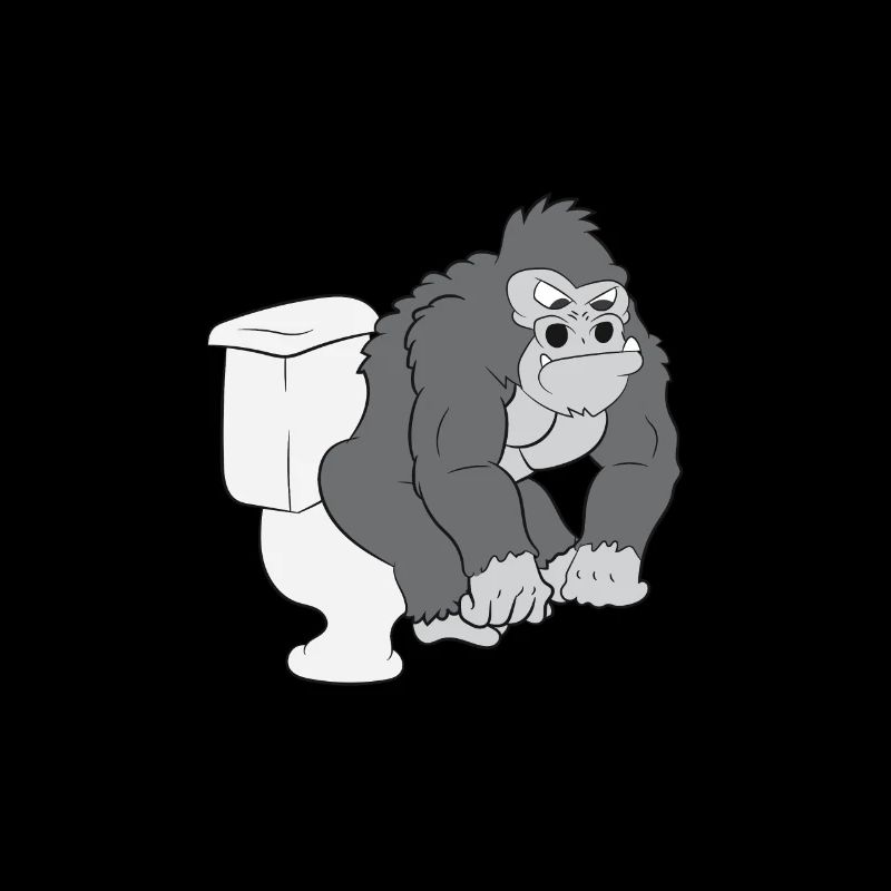 Gorilla on toilet