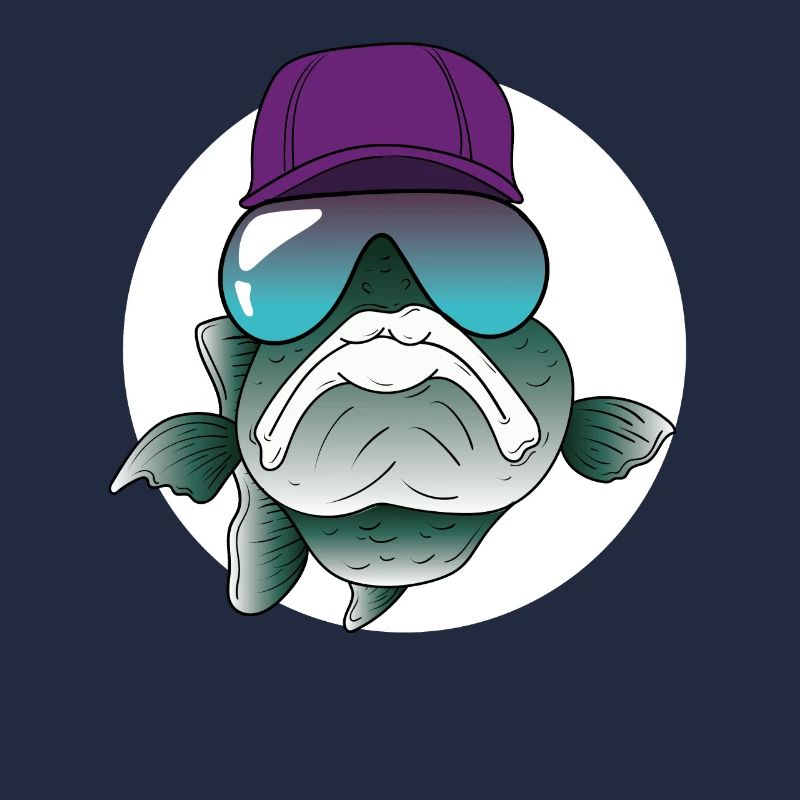 Poisson cool avec lunettes de soleil et cap