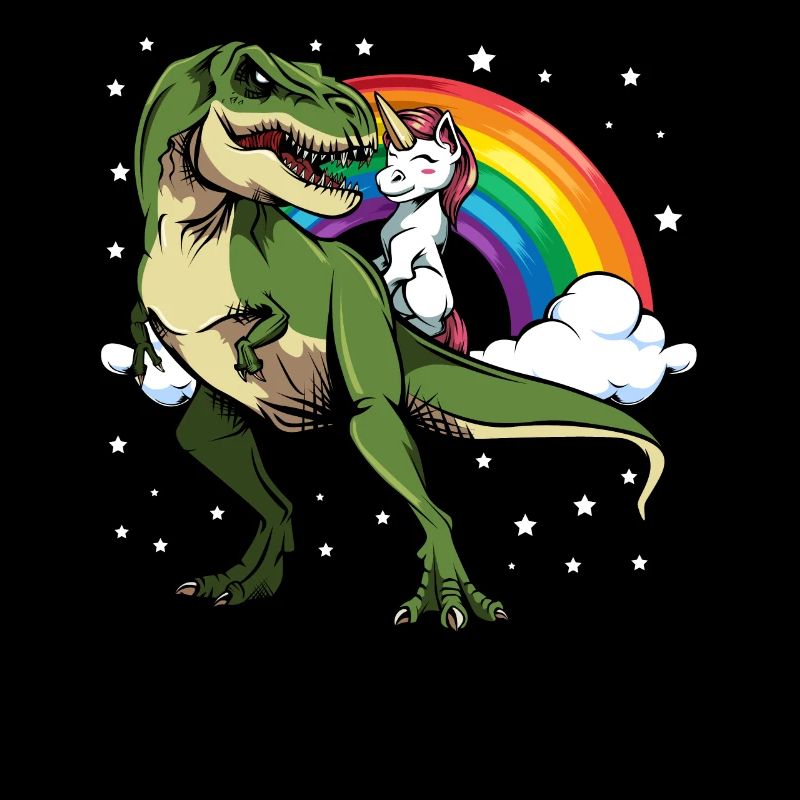 Einhorn T-Rex Regenbogen Sterne Fabeltier Geschenk