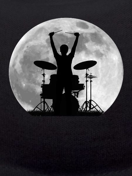 Drummer drums moon
