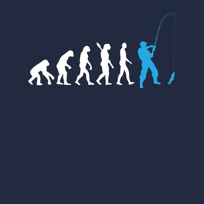 Fishing - Human Evolution / Darwin / Blue
