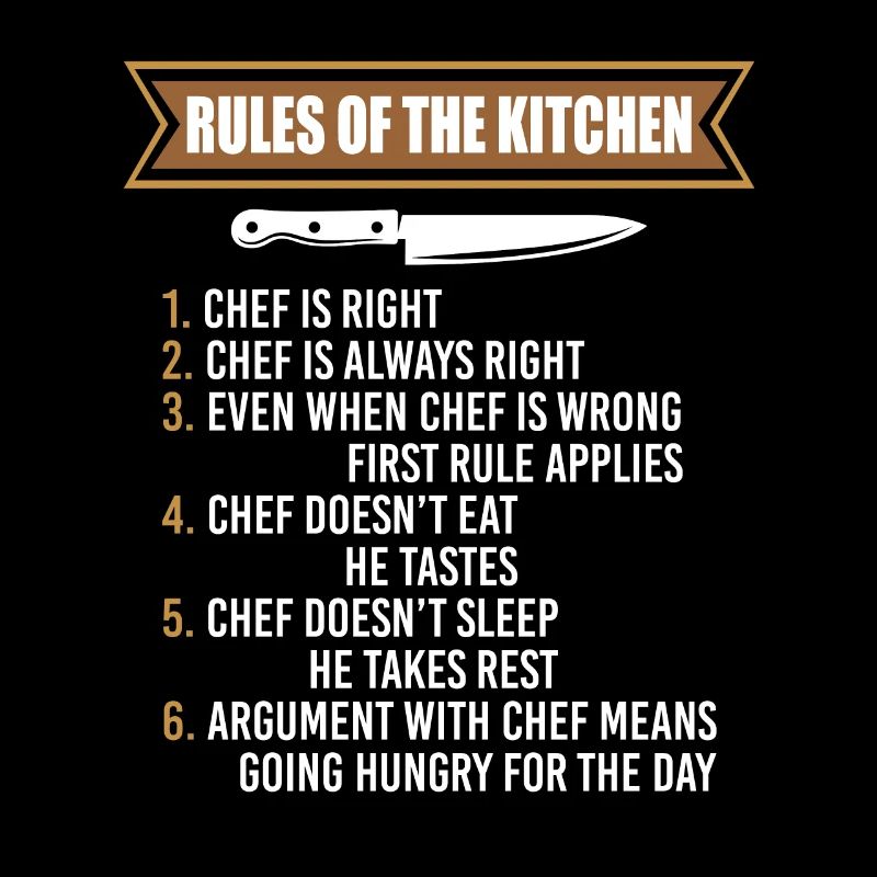Rules Of The Kitchen Chef Is Always Right Funny