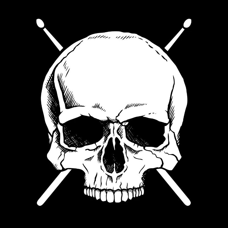 Drummer drums skull