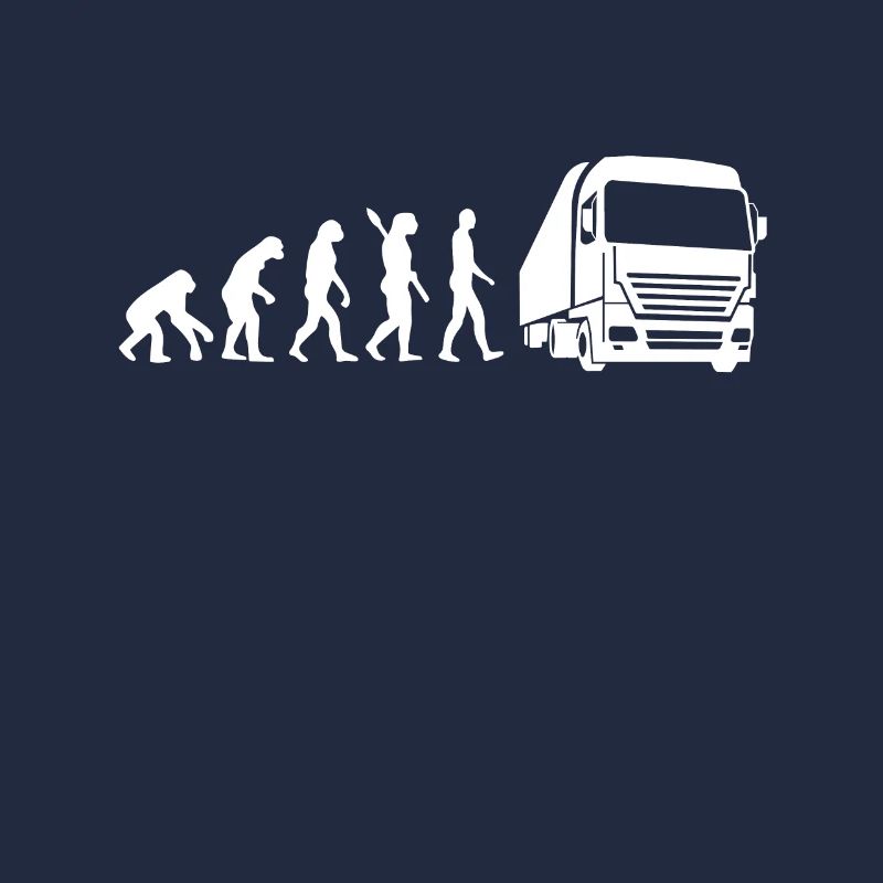 LKW - Fahrer - Evolution des Menschen / Darwin wei