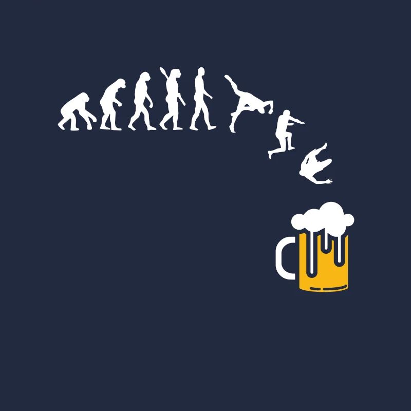 Bier / Bierglas - Evolution des Menschen / Darwin