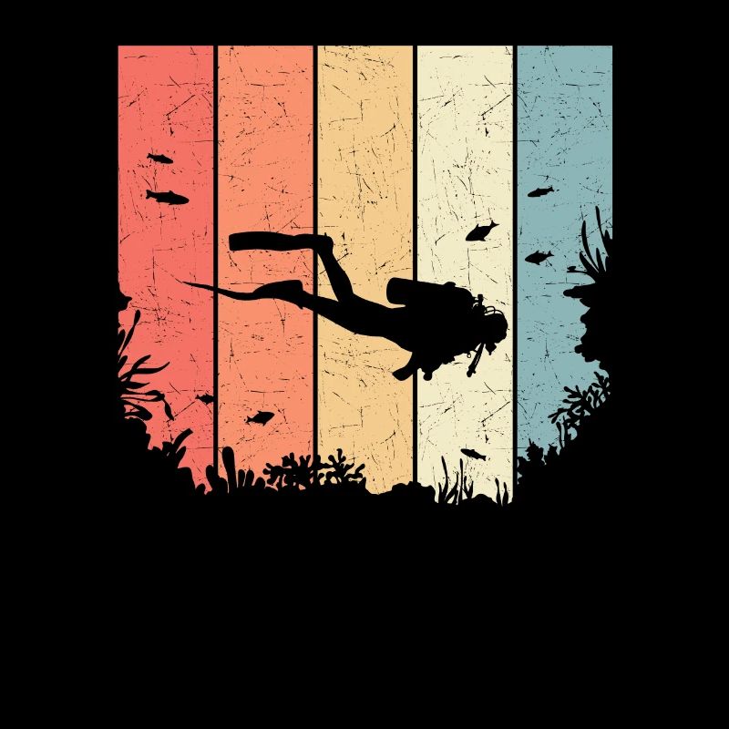 Vintage diver diving