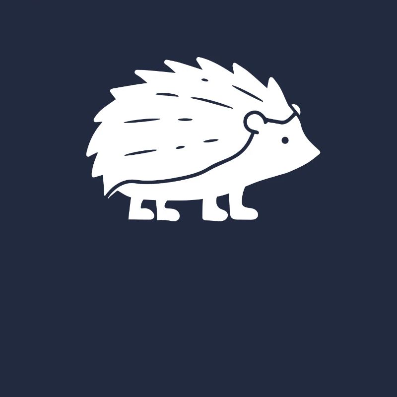 Hedgehog - white, simplified drawing