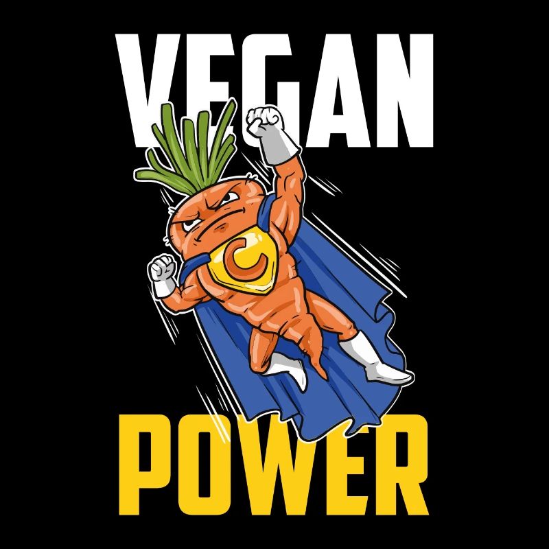 Vegan Power Veganer Vegetarier Karrote Superheld