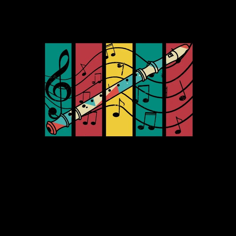 Retro recorder flute flutist flutes