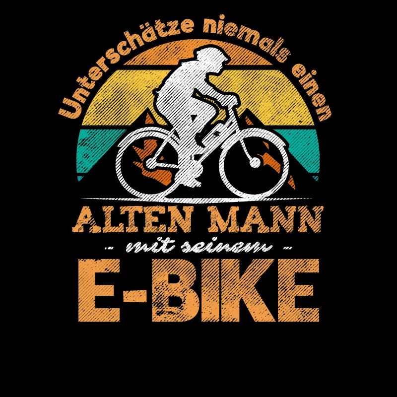 Old Man EBike MountainBiker Men Gift