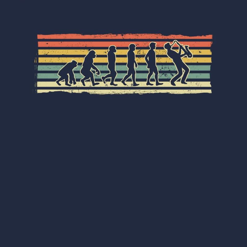 Saxophon Spieler Geschenk Spaß Evolution eines