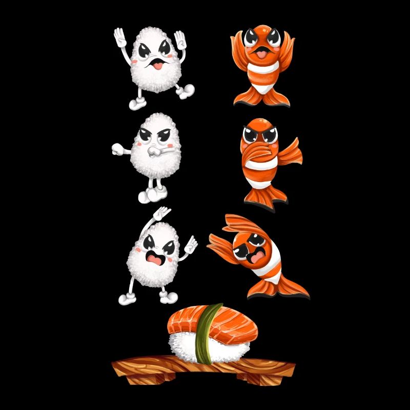 Fusion de sushi kawaii drôle