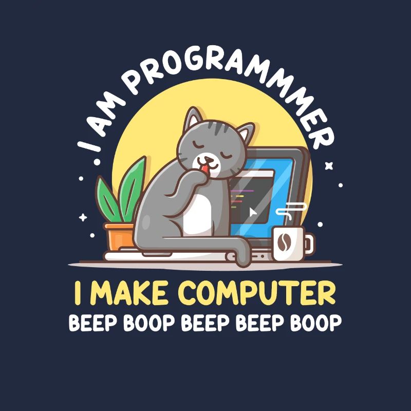 Cat Programmer Coder Entwickler Kitten Computer