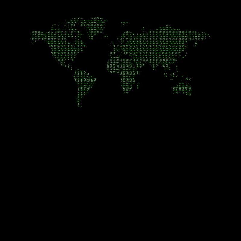 Binärcode Binär Weltkarte Welt Code