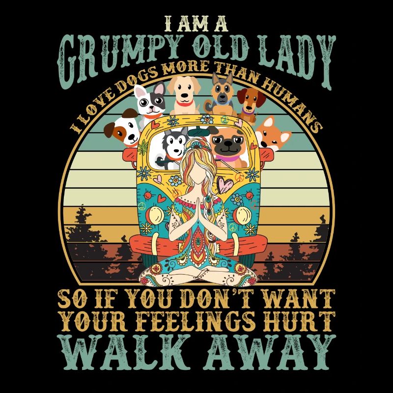 Grumpy Old Lady Vintage Retro