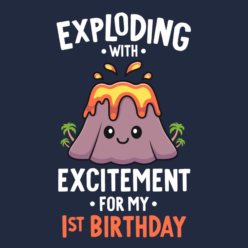 Vulkan Geburtstagsfeier Erster Geburtstag 1 Jahre alt