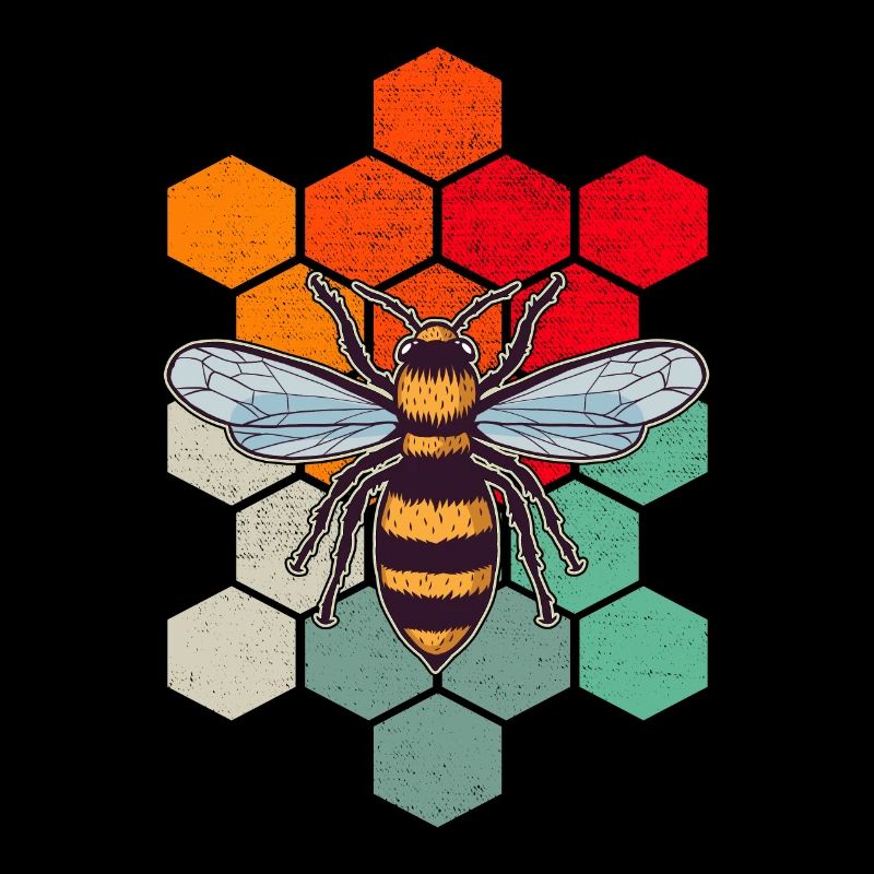 Bee Retro Honeycomb Beekeeping