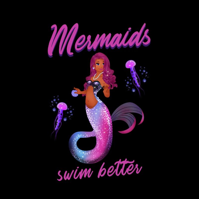 Swimming Saying Funny Mermaids Swim Better
