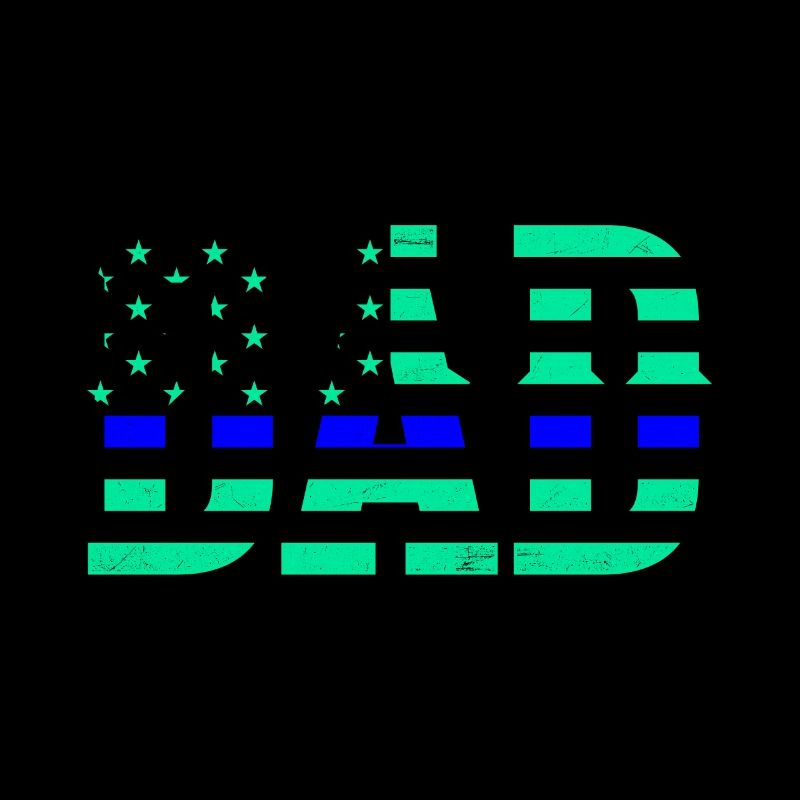 Policeman Father's Day Dad USA Flag
