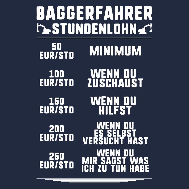 Baggerfahrer Baggerführer Heavy Equipment Operator
