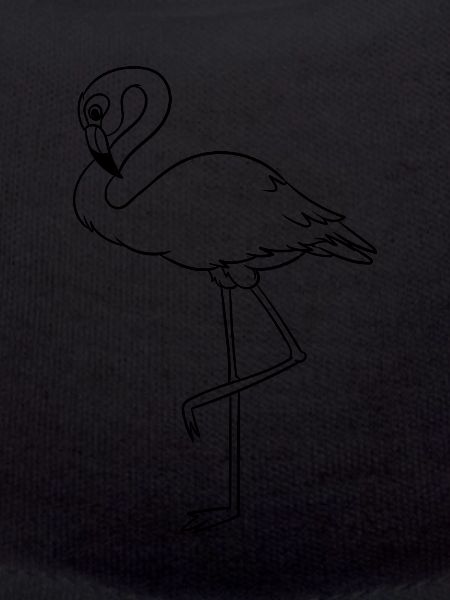 Line Art Flamingo Black
