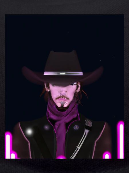 Goth Synthwave Outrun Goth Cowboy