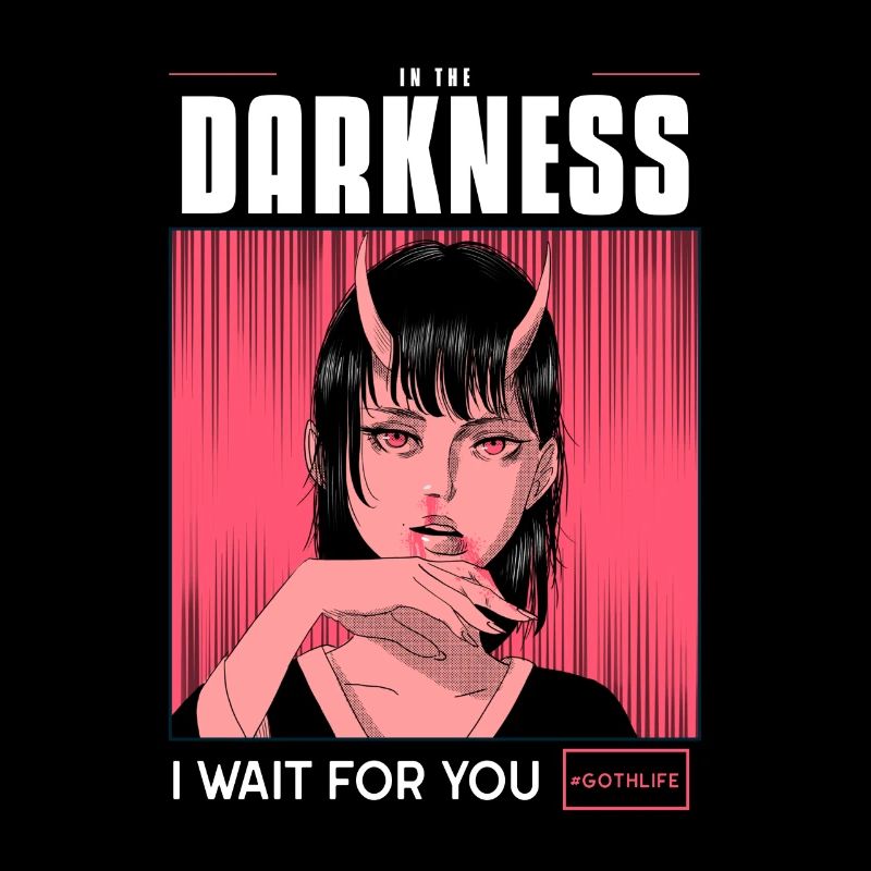 Anime Goth dans les ténèbres Je t’attends