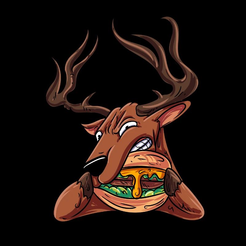 Drôle de cerf mord cheeseburger African Ti