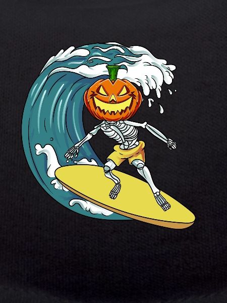 Surfing Skeleton Pumpkin