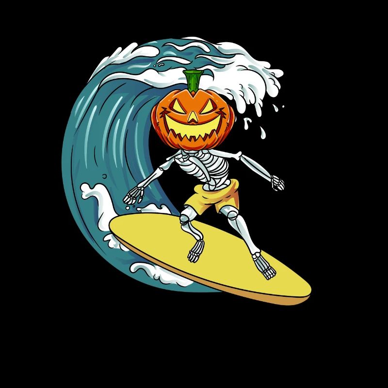 Surfing Skeleton Pumpkin