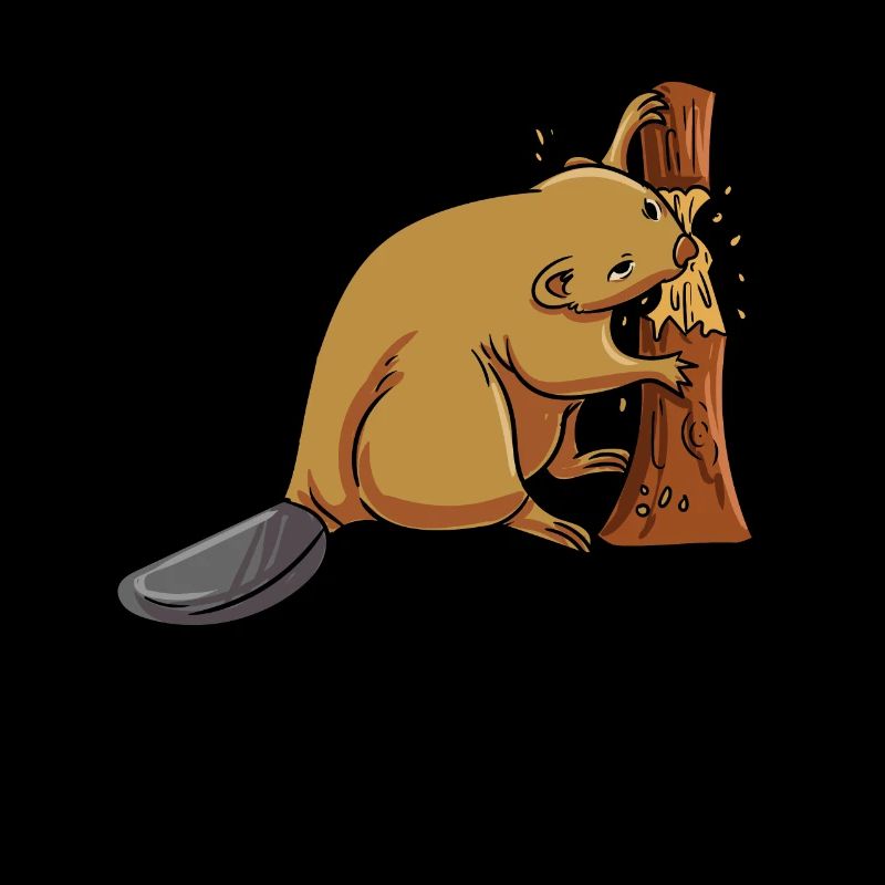 Gnawing on a tree Beaver