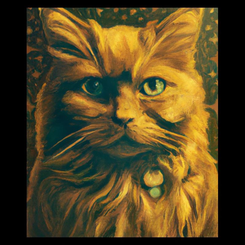 Katzen Portrait Gustav Klimt Style Katze