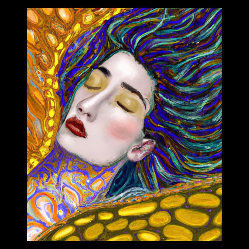 Portrait de sirène Gustav Klimt Style