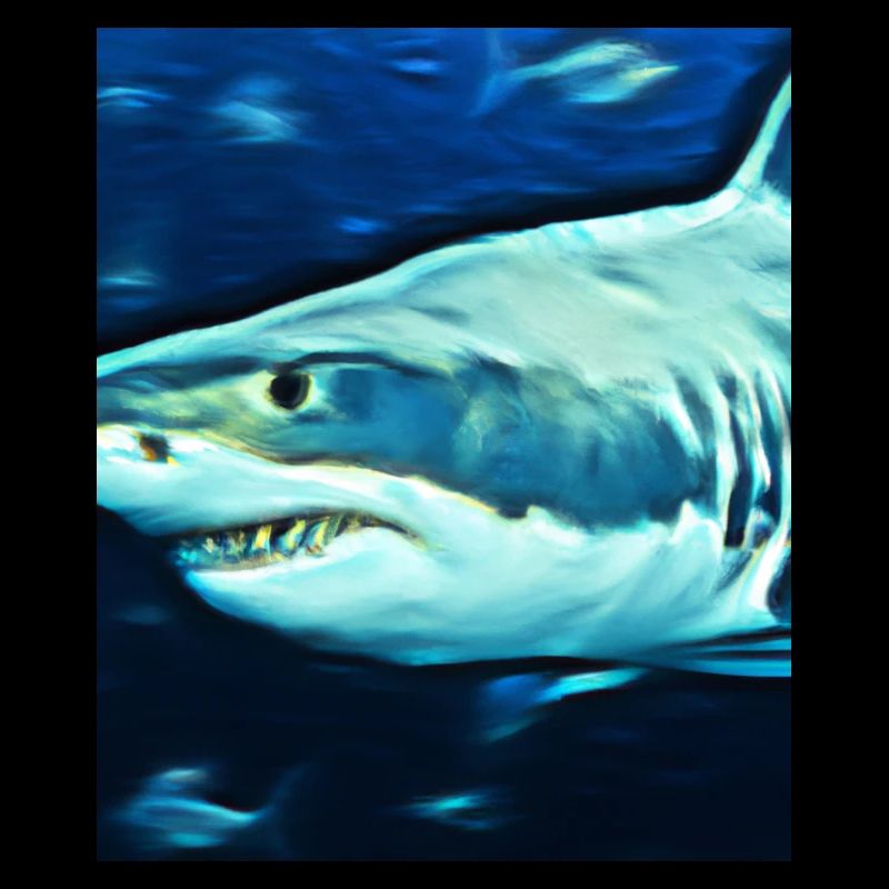 Great White Shark Vincent Van Gogh Style
