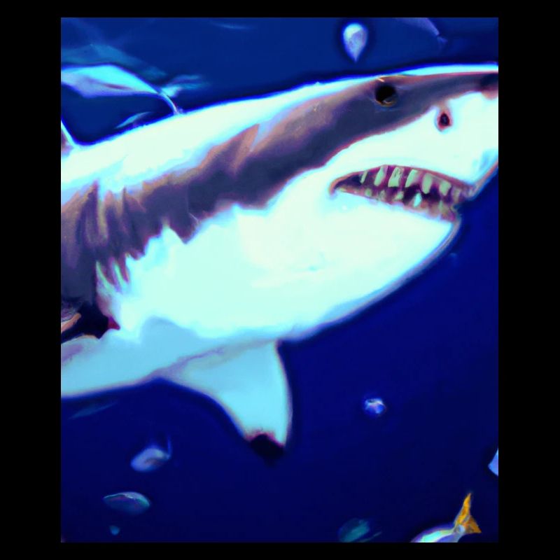 Great White Shark Vincent Van Gogh Style
