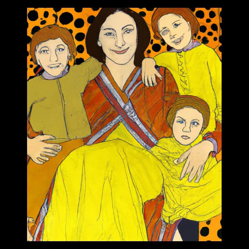 Gustav Klimt Portrait d’une Maman avec trois