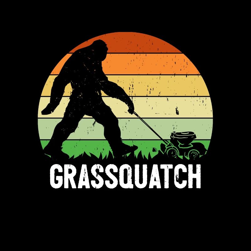 Grassquatch Bigfoot Retro Sasquatch Lawn Mower Mower