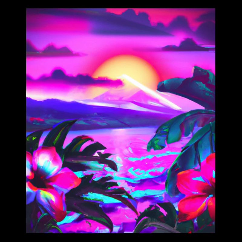 Synthwave Sun Hawaii Vaporwave Esthétique