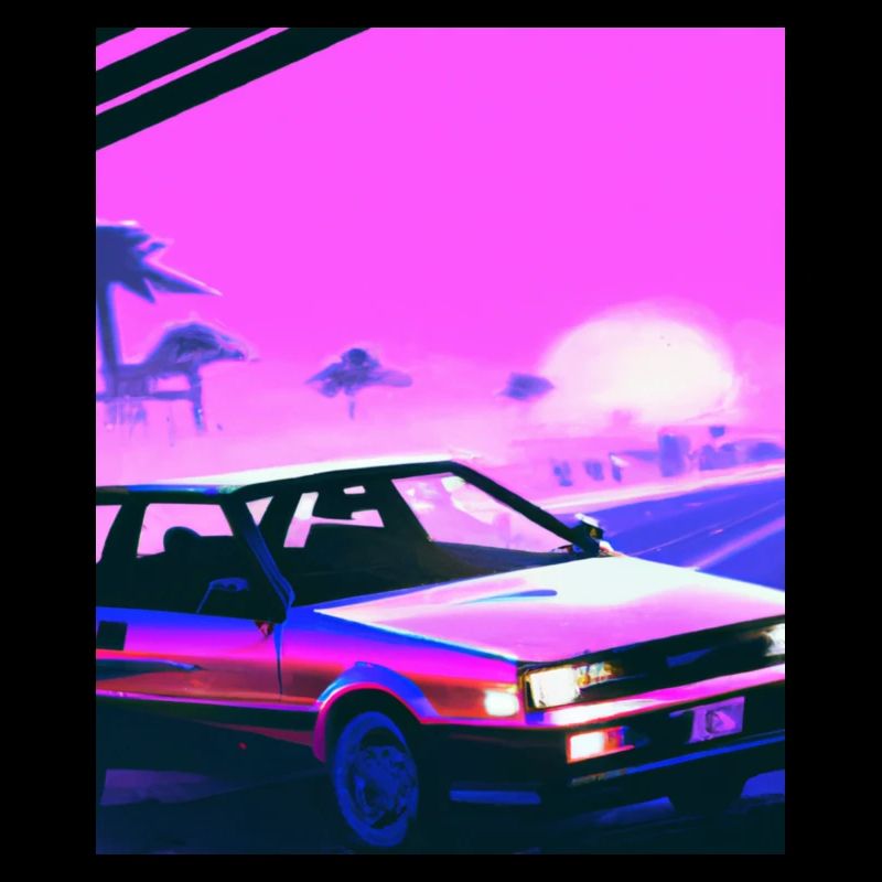Vaporwave Esthétique Synthwave Car