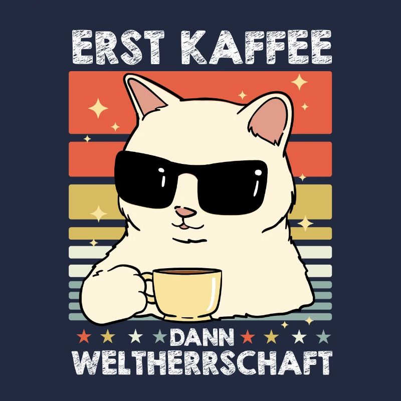 Katze Kaffee-Sonnenbrille