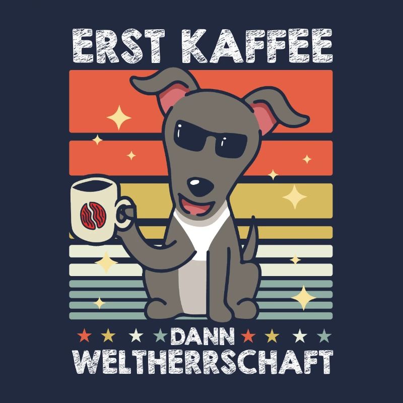Greyhound Windhund Sonnenbrille Kaffee
