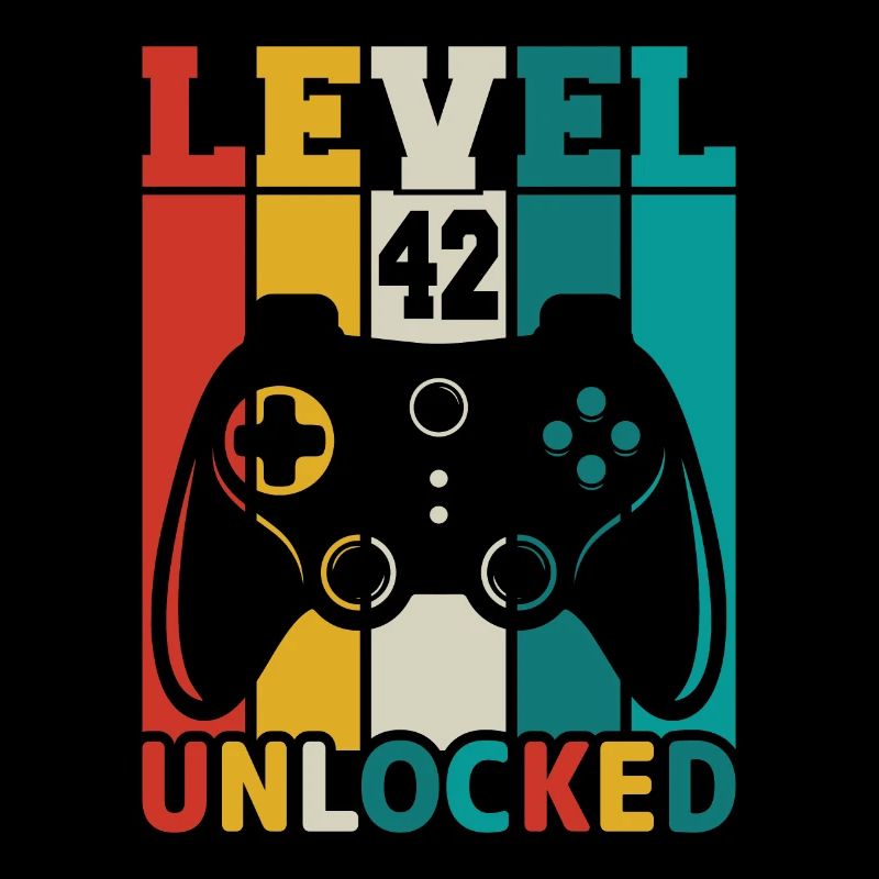 42 ans 42e anniversaire niveau débloqué Gamin
