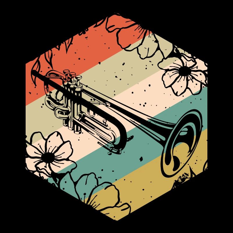 Trompete Blumen Retro