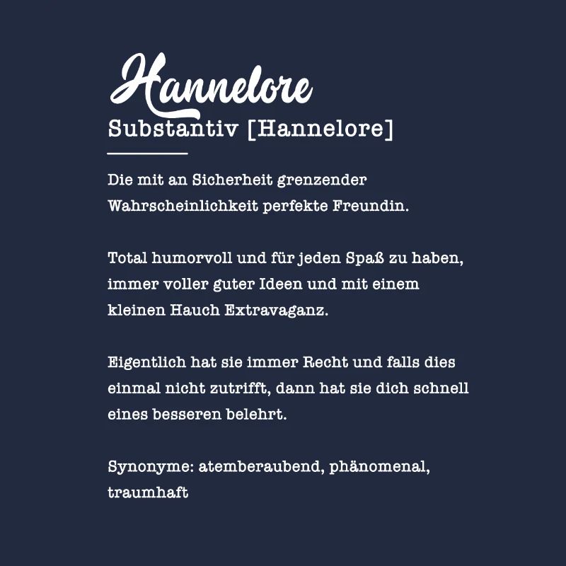 Hannelore Substantiv Beste Freundin Geschenk