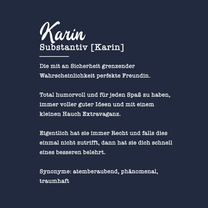 Karin Substantiv Beste Freundin Geschenk