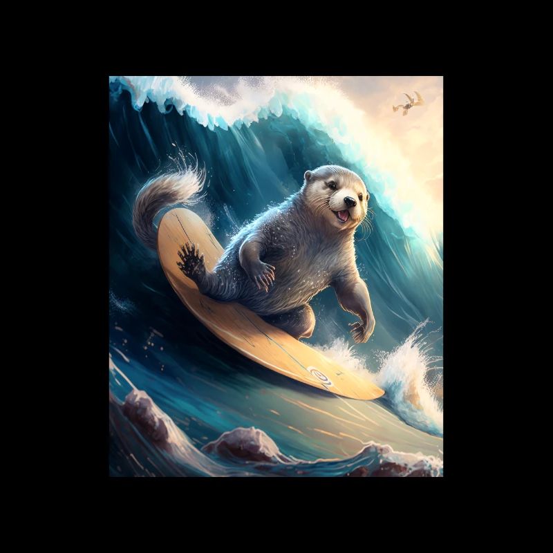 Beach Vibe Otter Cool Surfing Otter