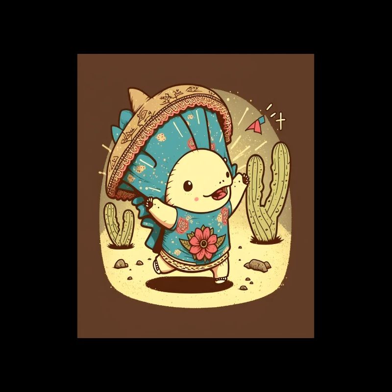 Kawaii Axolotl Dancer Dancing Mexican Axolotl