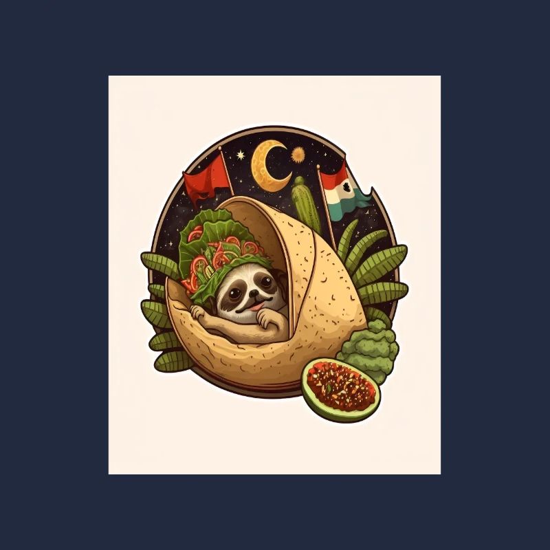 Sloth Sleeping In Taco Funny Sloth Taco Lover